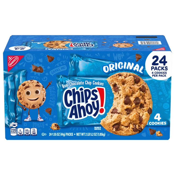 Chips Ahoy! Cookies, Chocolate Chip, 1.55 oz, 24-count