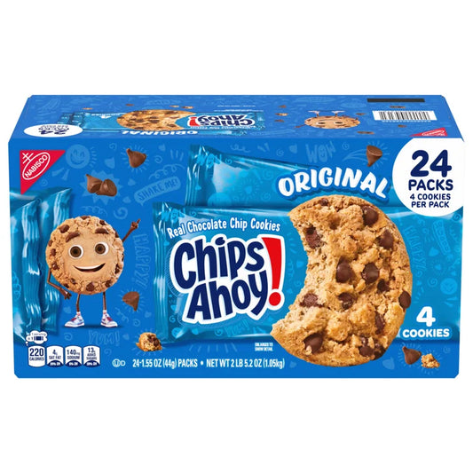 Chips Ahoy! Cookies, Chocolate Chip, 1.55 oz, 24-count
