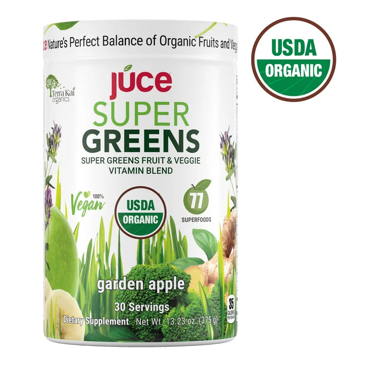 Terra Kai USDA Organic Juce Super Greens Fruit and Veggie Powder, 13.23 Ounces