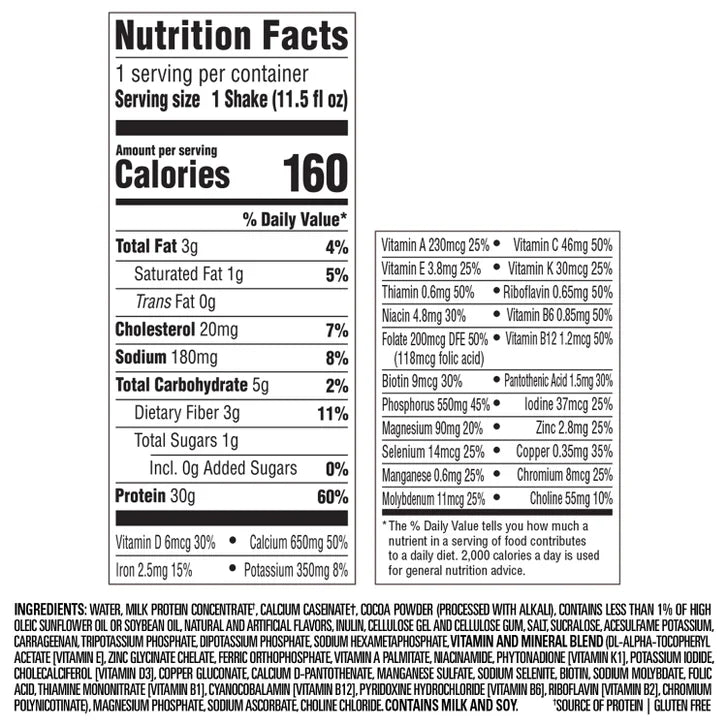 Premier 30g Protein PLUS Energy and Immune Support Shakes, Chocolate Mint, 11 fl oz, 18-pack