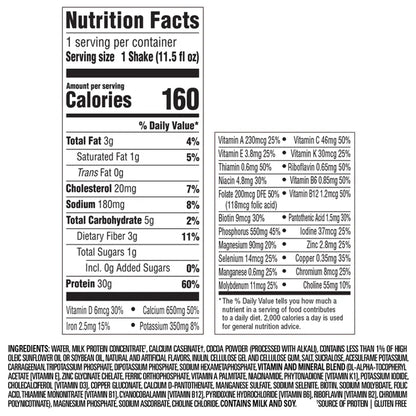 Premier 30g Protein PLUS Energy and Immune Support Shakes, Chocolate Mint, 11 fl oz, 18-pack