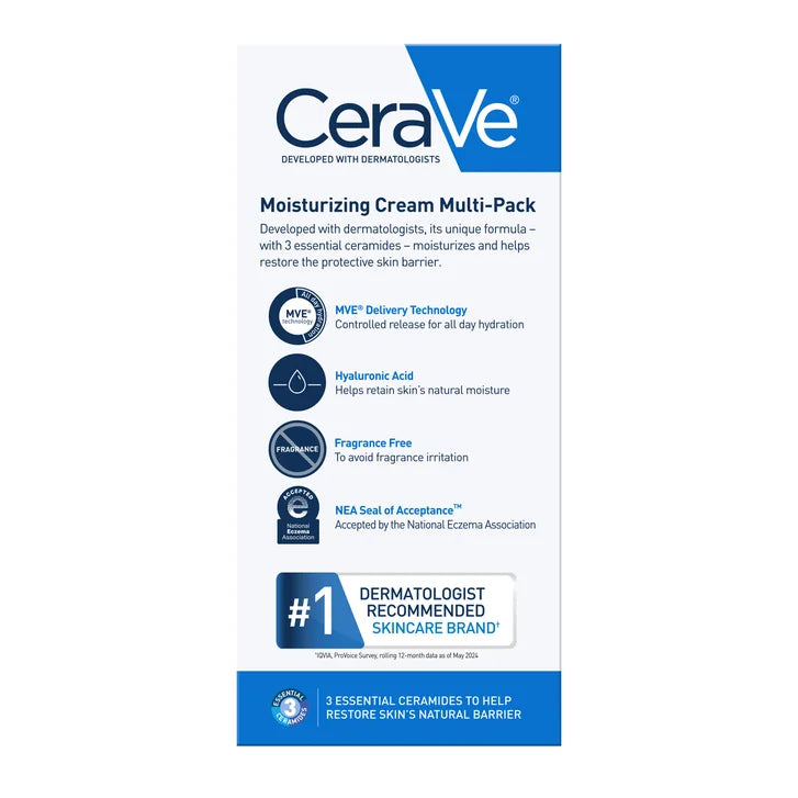 CeraVe Moisturizing Cream Interchangeable Multi-Pack, 16 oz Jar with Pump + 16 oz Jar