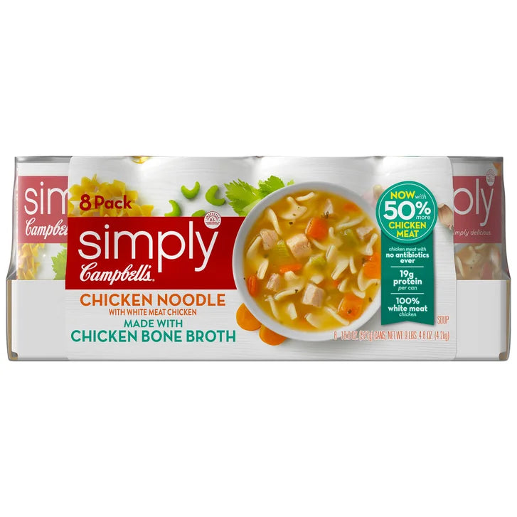 Campbell's, Simply Chicken Noodle Soup, 18.6 oz, 8-Count