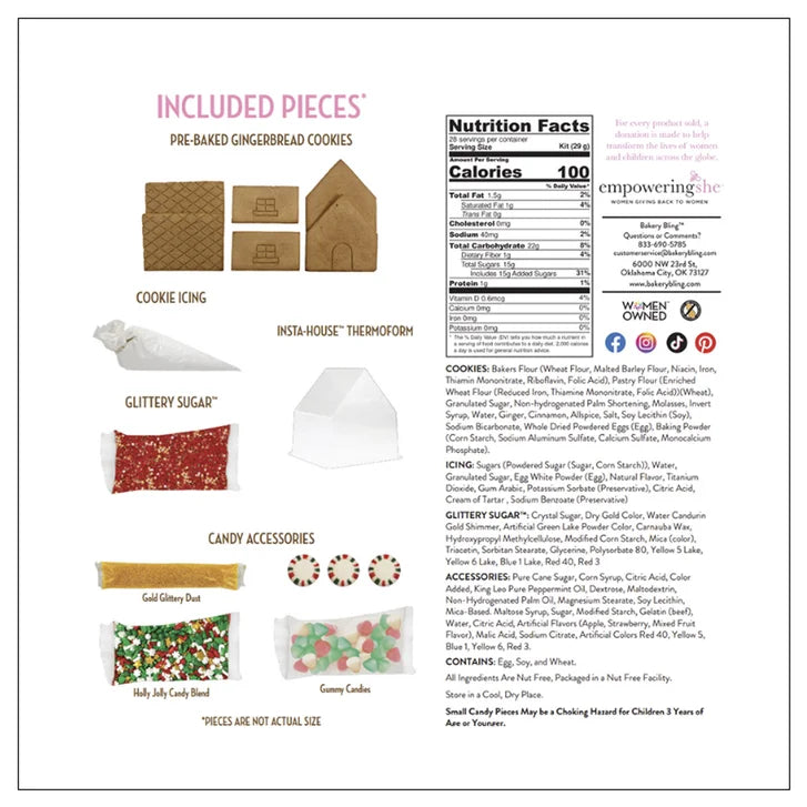Bakery Bling Designer Gingerbread House Kits, 2-pack
