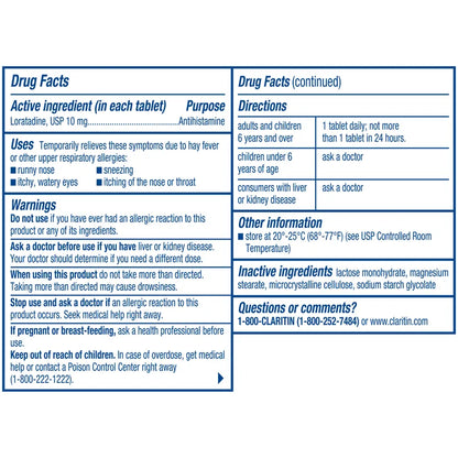 Claritin 10 mg Non-Drowsy 24 Hour, 115 Tablets