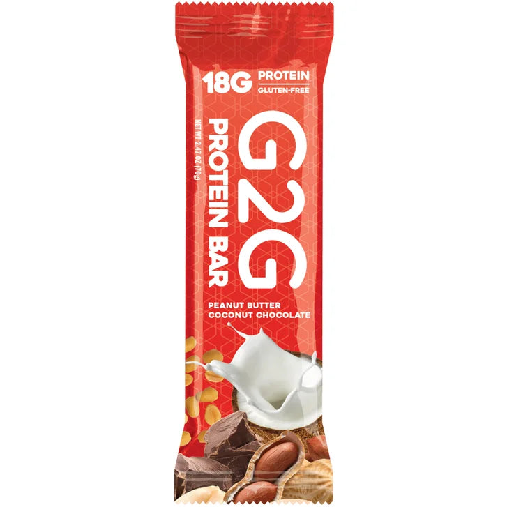 G2G 3-pack Peanut Butter Coconut Chocolate Protein Bars 24-count