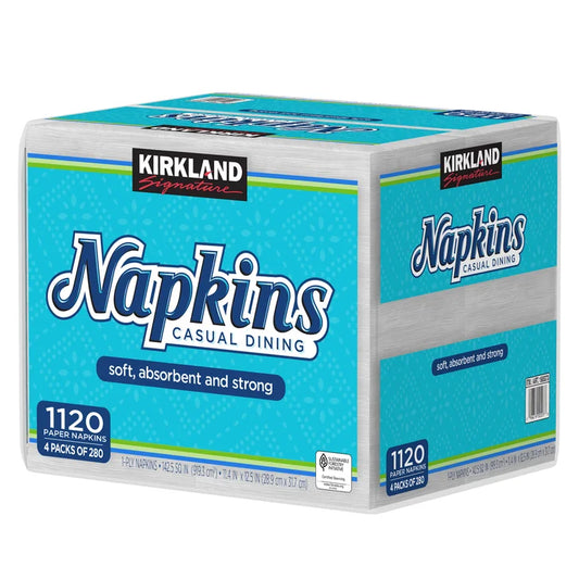 Kirkland Signature Napkins, 1-Ply, 280-count, 4-pack