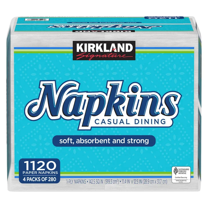 Kirkland Signature Napkins, 1-Ply, 280-count, 4-pack