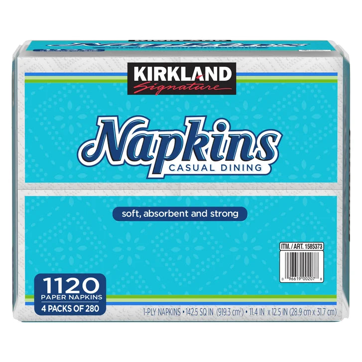 Kirkland Signature Napkins, 1-Ply, 280-count, 4-pack