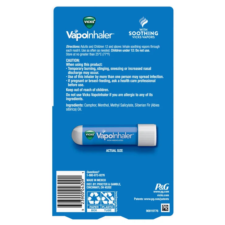 Vicks VapoInhaler Soothing Vapors, 4 Scented Sticks