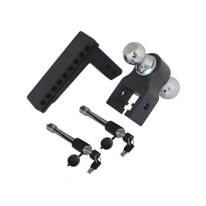 Trailer Valet Blackout 8,000 lb / 10,000 lb Capacity Adjustable Aluminum Drop Hitch, 0-8 inch Drop, 2 inch and 2-5/16 inch Ball