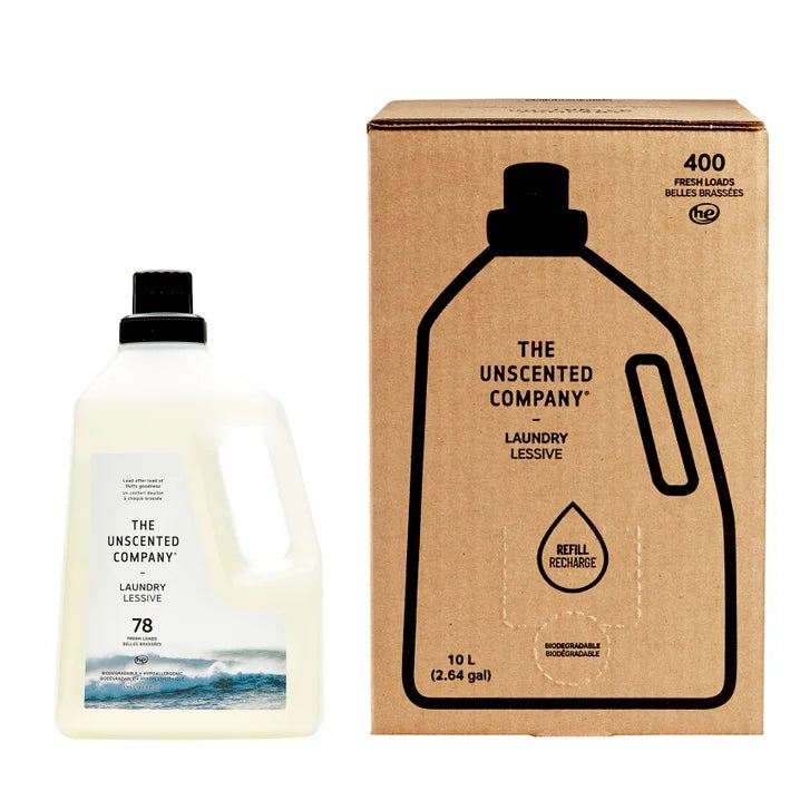 The Unscented Company HE Liquid Laundry Detergent Bottle & Refill Box, 478 Loads, 403.82 fl oz