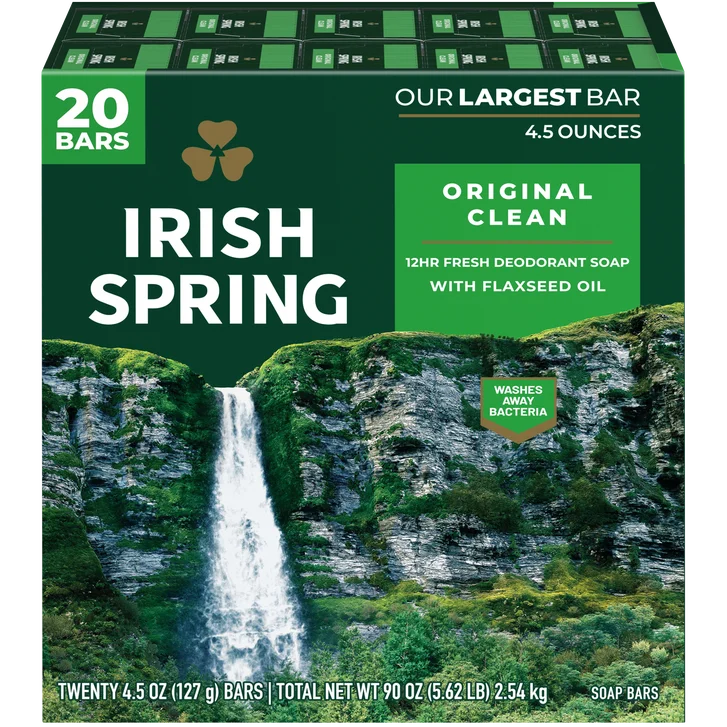 Irish Spring Bar Soap, 4.5 oz, 20-count