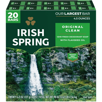 Irish Spring Bar Soap, 4.5 oz, 20-count