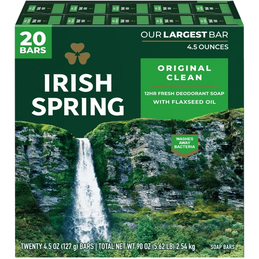 Irish Spring Bar Soap, 4.5 oz, 20-count