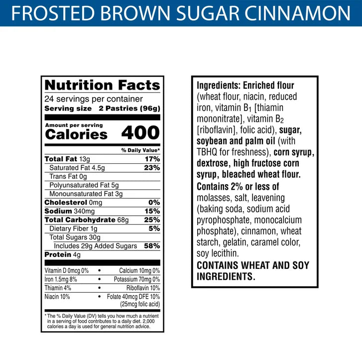 Kellogg’s Pop-Tarts, Frosted Brown Sugar Cinnamon, 48-count