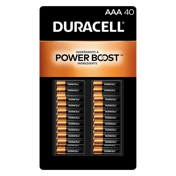 Duracell Coppertop Alkaline AAA Batteries, 40-count