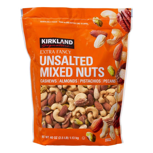 Kirkland Signature Extra Fancy Mixed Nuts, Unsalted, 2.5 lbs