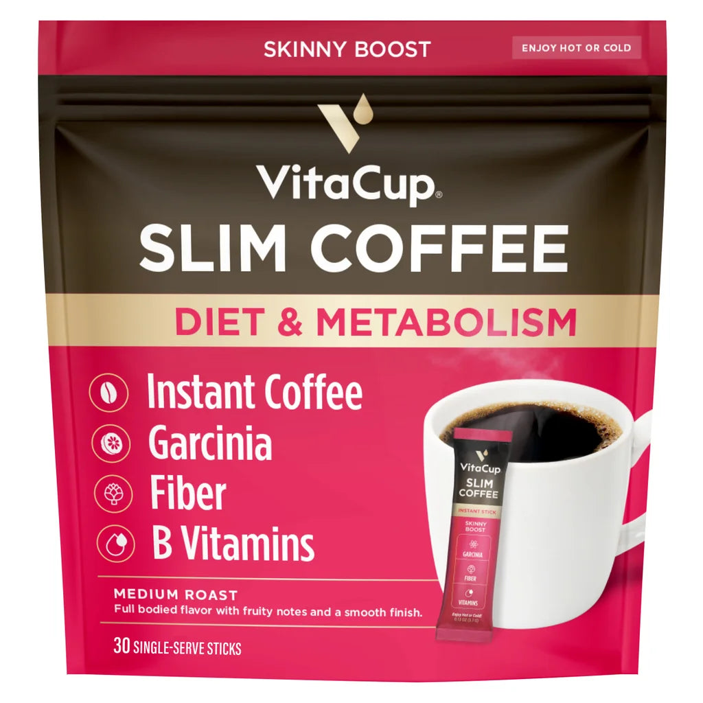 VitaCup Slim Instant Coffee Packets, Boost Diet & Metabolism, 30-count