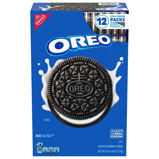 OREO Chocolate Sandwich Cookies, Stay Fresh Packs, 12-Count