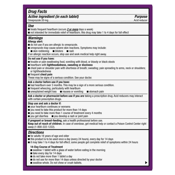 Kirkland Signature Omeprazole 20 mg., 42 Tablets