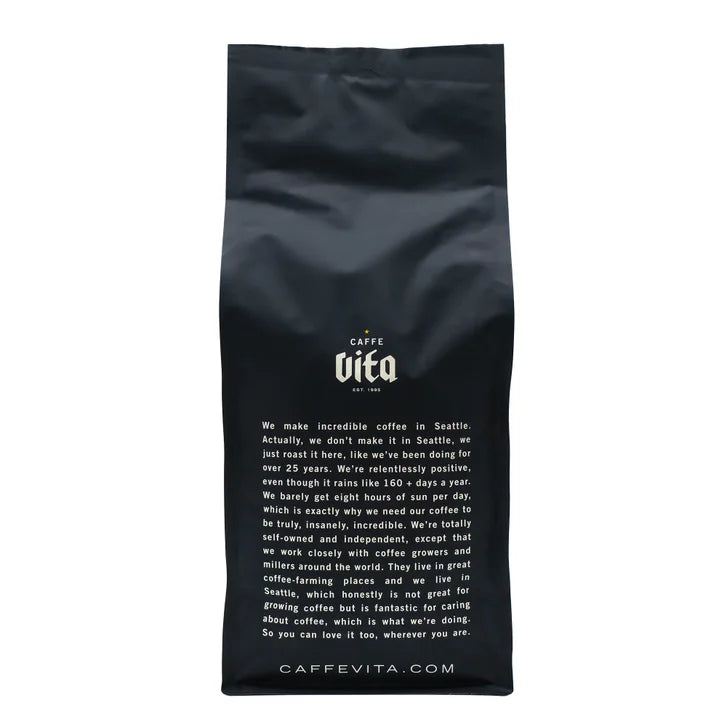 Caffe Vita Coffee Theo Blend Whole Bean, Medium-Dark Roast, 2 lb. bags, 2-pack
