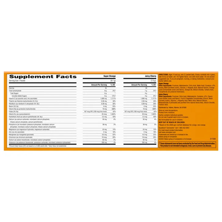 Emergen-C 1000 mg Vitamin C Daily Immune Support Variety Pack Drink Mix, 120 Packets