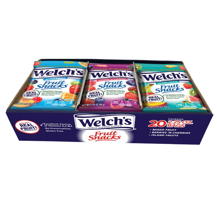 Welch's Fruit Snacks, Variety Pack, 2.25 oz, 20-count