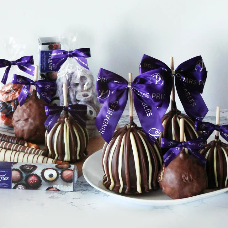 Mrs. Prindables 6 Gourmet Caramel Apples and Confections Gift Basket
