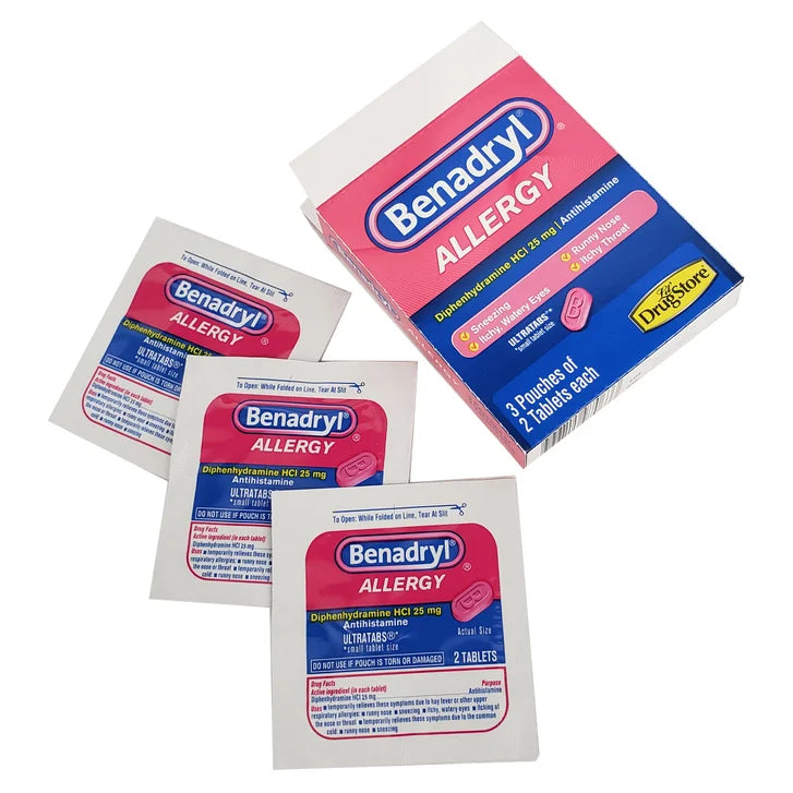 Benadryl Allergy Tablets, 3 Servings per Box, 6 Boxes