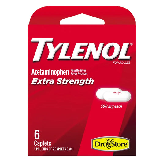 Tylenol Extra Strength Acetaminophen, 500 mg, 3 Servings per Box, 6 Boxes