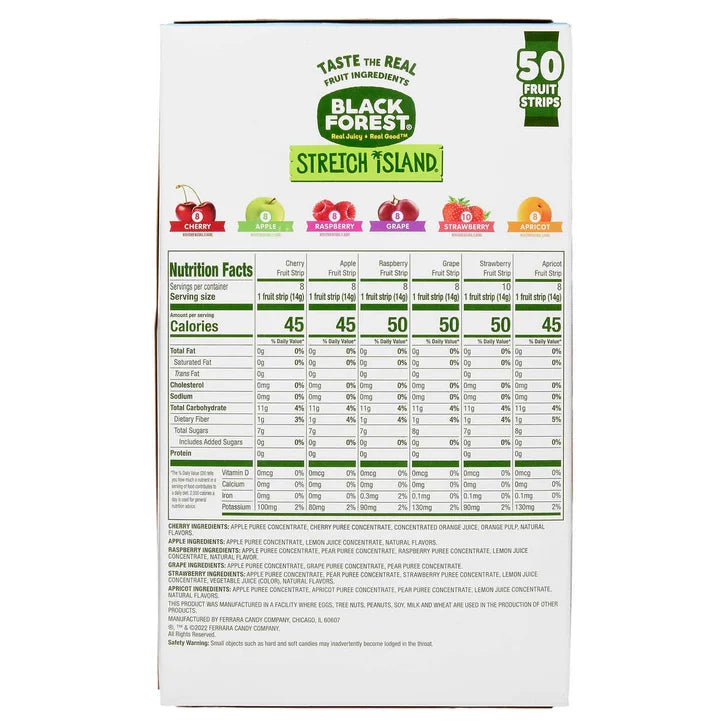 Black Forest Stretch Island Fruit Strips, Variety Pack, 0.5 oz, 50-count