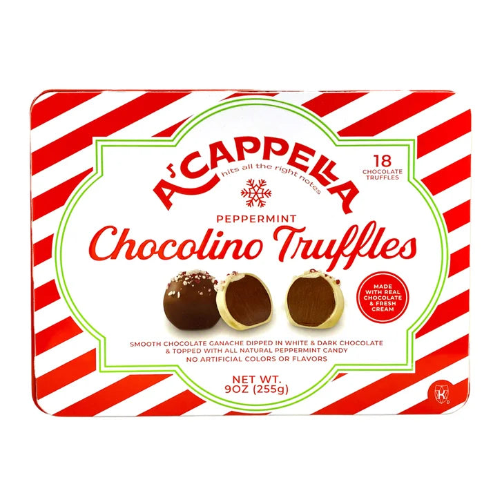 A'cappella 18 Peppermint Chocolino Truffle Tin, 2-pack