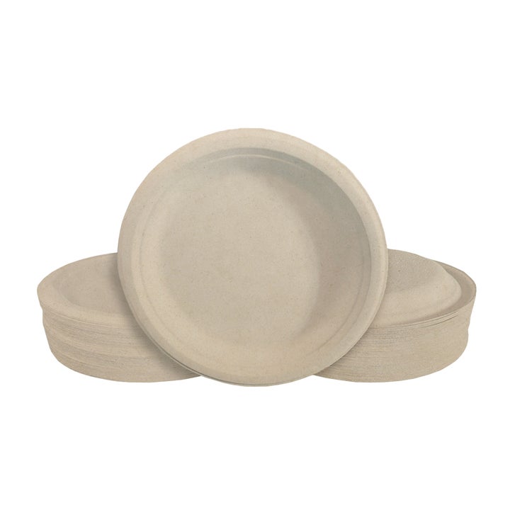 Eco Raj 9-inch Compostable Bagasse Plate, 500-count