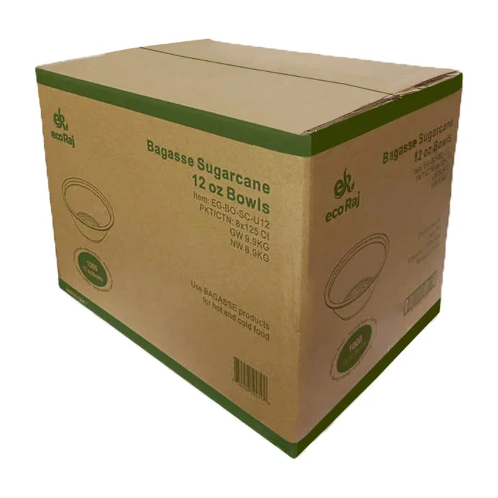 Eco Raj 12 oz Compostable Bagasse Bowl, 1000-count