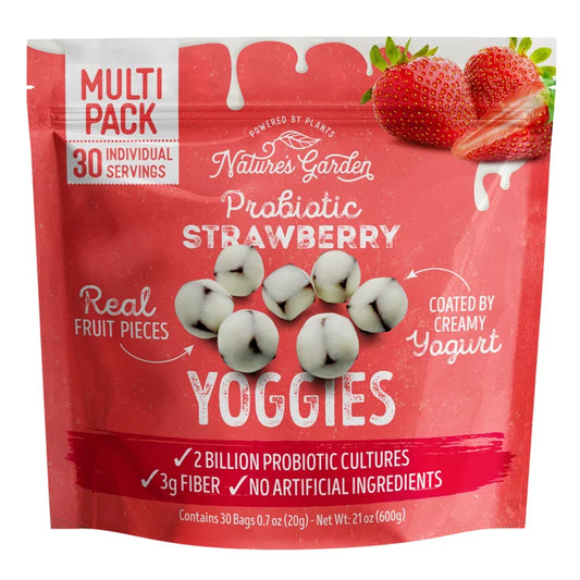 Nature's Garden, Probiotic Strawberry Yoggies, 0.7 oz, 30-count