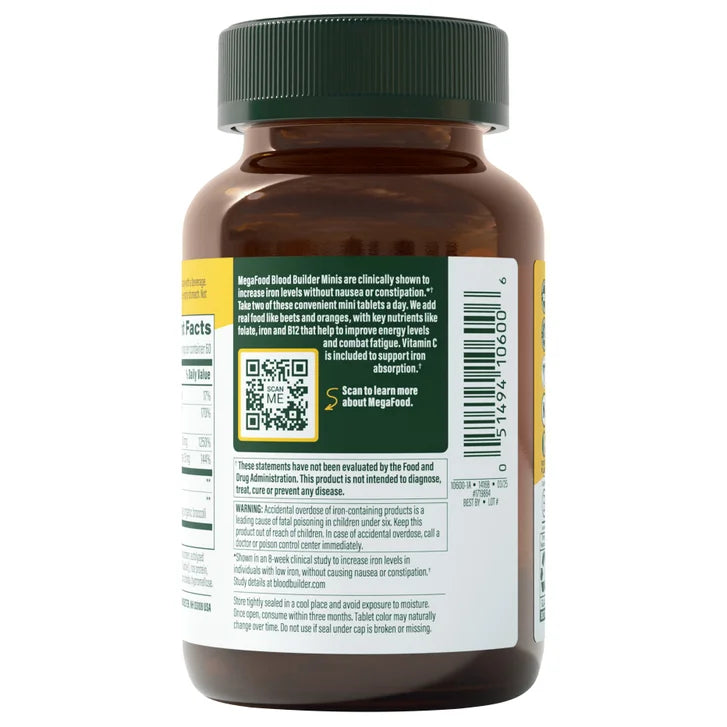 MegaFood Blood Builder Iron Minis, 120 Tablets