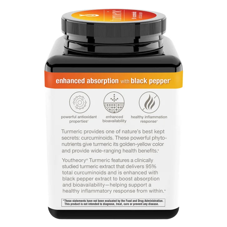 youtheory Turmeric Healthy Inflammation Support 2250 mg, 210 Vegetarian Capsules