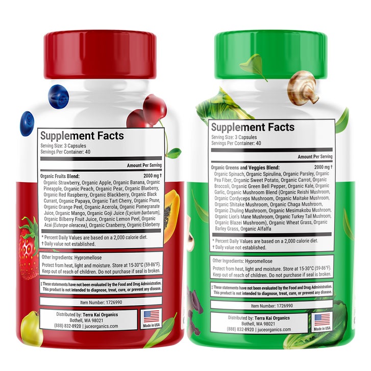 Terra Kai Organics Juce Super Fruits & Veggies, 240 Capsules