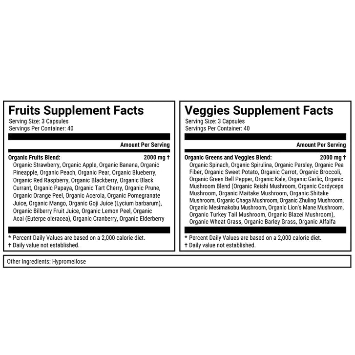 Terra Kai Organics Juce Super Fruits & Veggies, 240 Capsules