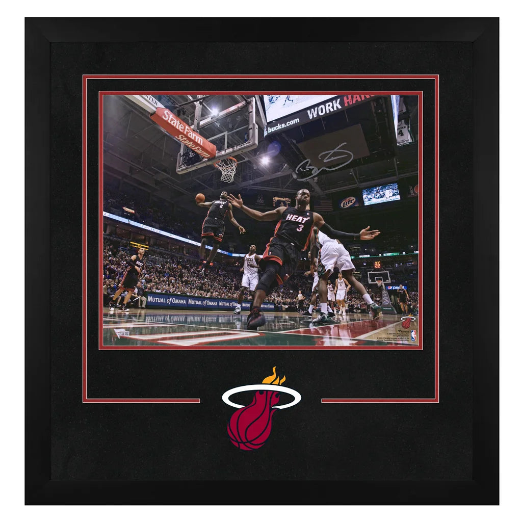 Dwayne Wade Miami Heat Autographed Framed Alley-Oop to Lebron James Photograph