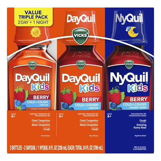 Vicks Nyquil/Dayquil, Kid's Liquid Combo, 24 Fluid Ounces
