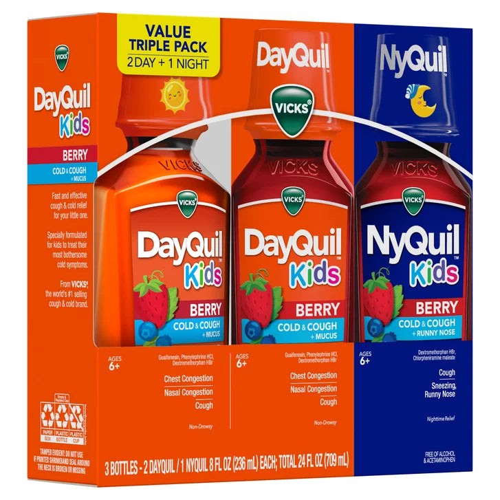 Vicks Nyquil/Dayquil, Kid's Liquid Combo, 24 Fluid Ounces