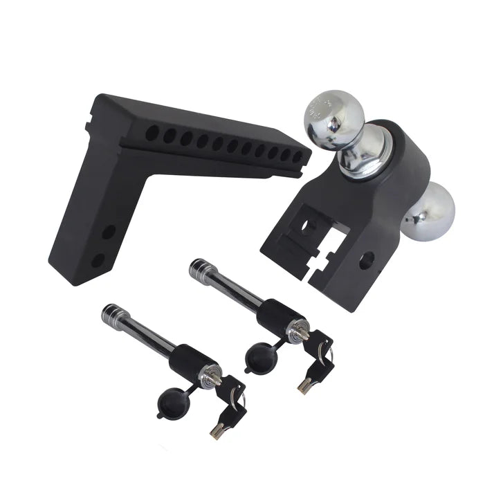 Trailer Valet Blackout 10,000 lbs Capacity Adjustable Drop Hitch, 0-10” Drop, 2” and 2-5/16" Ball
