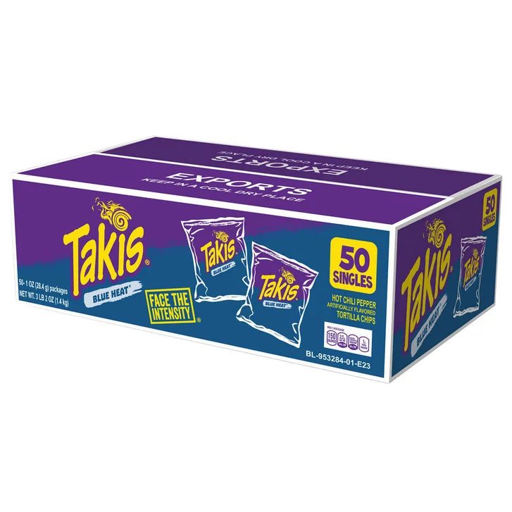 Takis Rolled Tortilla Chips, Blue Heat, 1 oz, 50-count