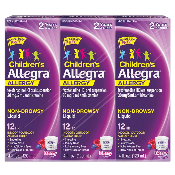 Allegra Children's Allergy Medicine 12-Hour Non-Drowsy Mixed Berry, 12 Fluid Ounces