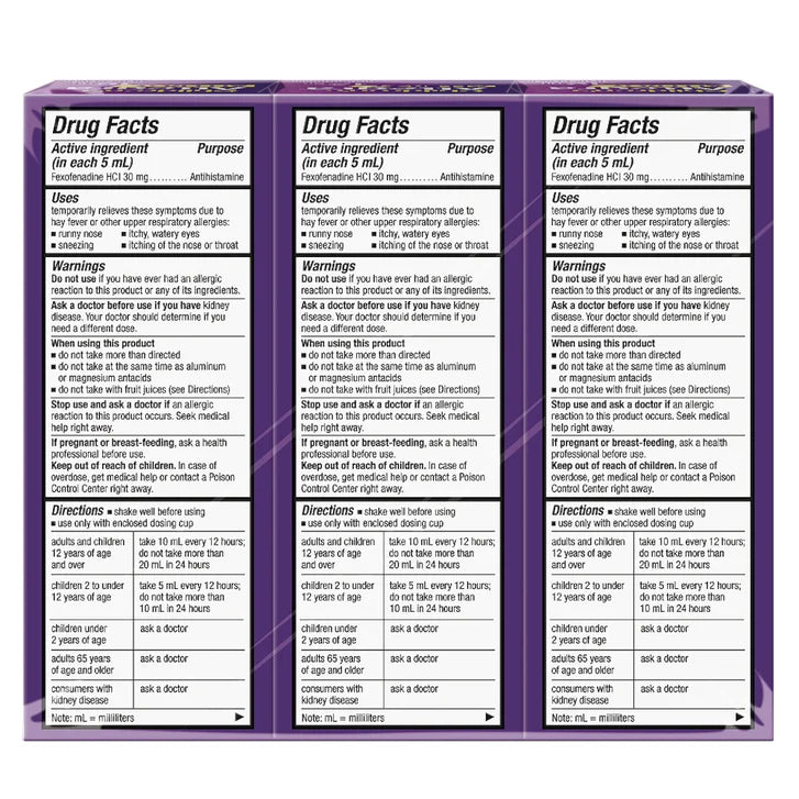 Allegra Children's Allergy Medicine 12-Hour Non-Drowsy Mixed Berry, 12 Fluid Ounces