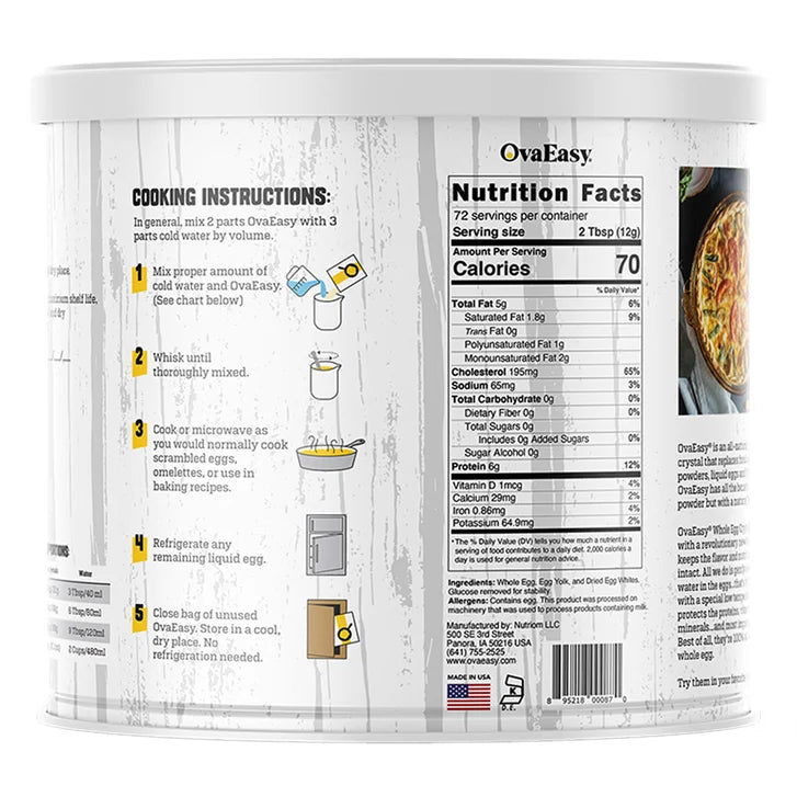 OvaEasy Whole Egg Crystals #10 Cans, 2-pack (144 Total Eggs)