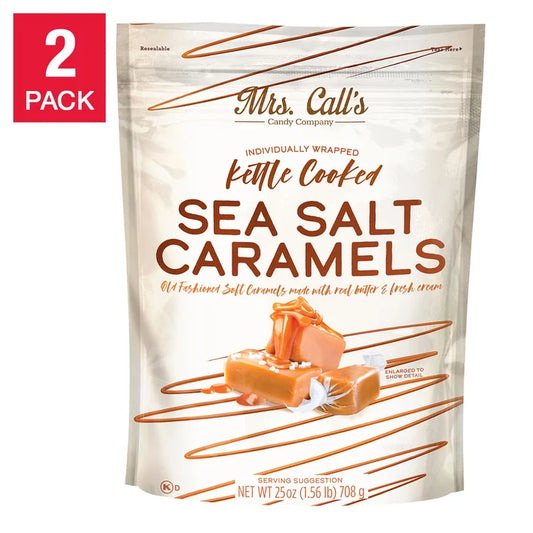 Mrs. Calls Kettle Cooked Sea Salt Soft Caramels 25 oz, 2-pack