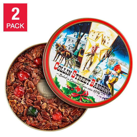 Collin Street Bakery’s Medium Sprinkle-Top DeLuxe Fruitcake, 2-pack